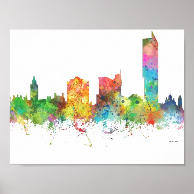 MANCHESTER ENGLAND SKYLINE POSTER (Framsidan)