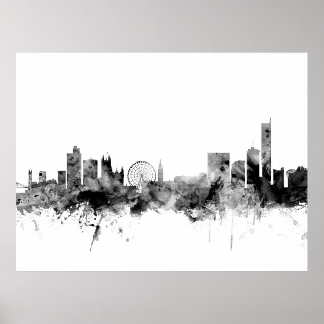 Manchester England Skyline Poster (Framsidan)