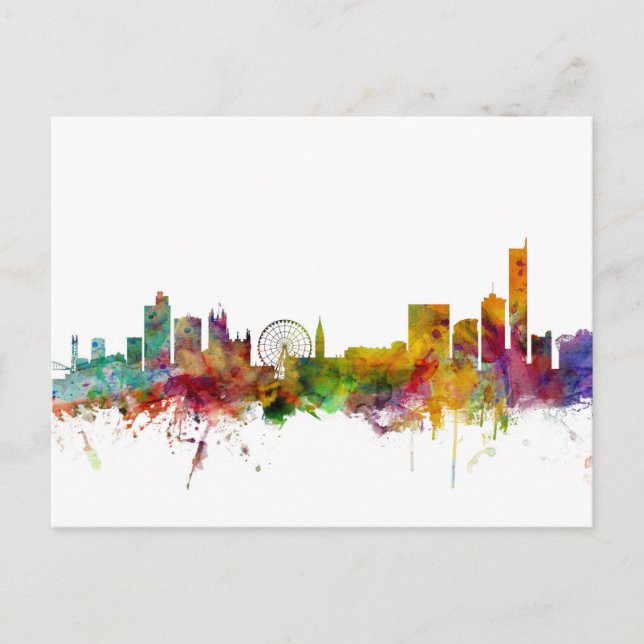 Manchester England Skyline Vykort (Framsida)