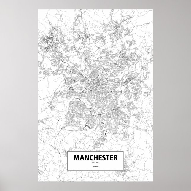 Manchester, England (svart på vit) Poster (Framsidan)
