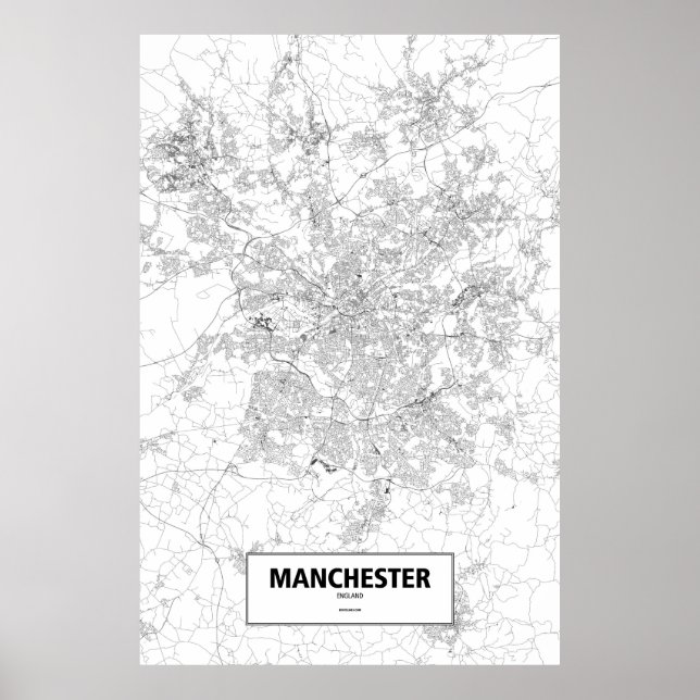Manchester, England (svart på vitt) Poster (Framsidan)