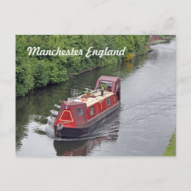 Manchester england-vykort (kanalbåt) vykort (Framsida)