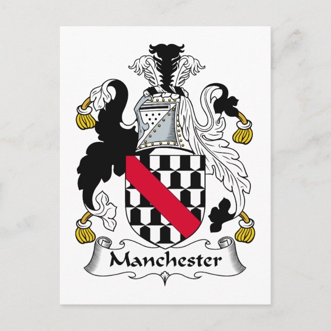 Manchester Family Crest Vykort (Framsida)