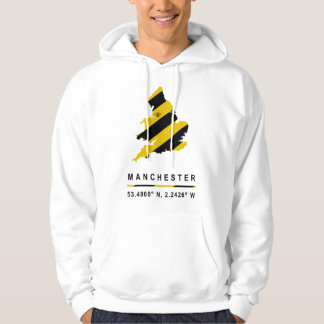 Manchester GPS Coordinates Bee Karta Hoodie