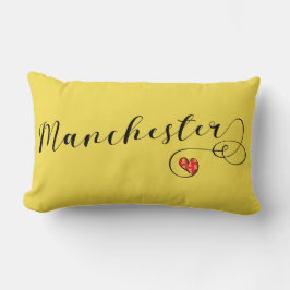 Manchester Heart Dekorativ kudde, England Lumbarkudde
