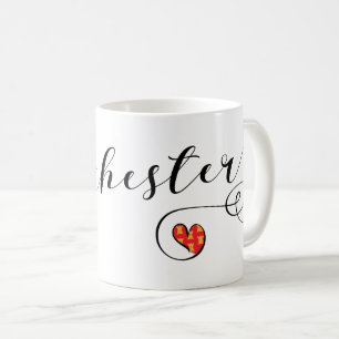 Manchester Heart Mugg, England Kaffemugg