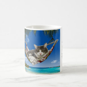 Manchester i det karibiskt (katten i hängmatta) kaffemugg