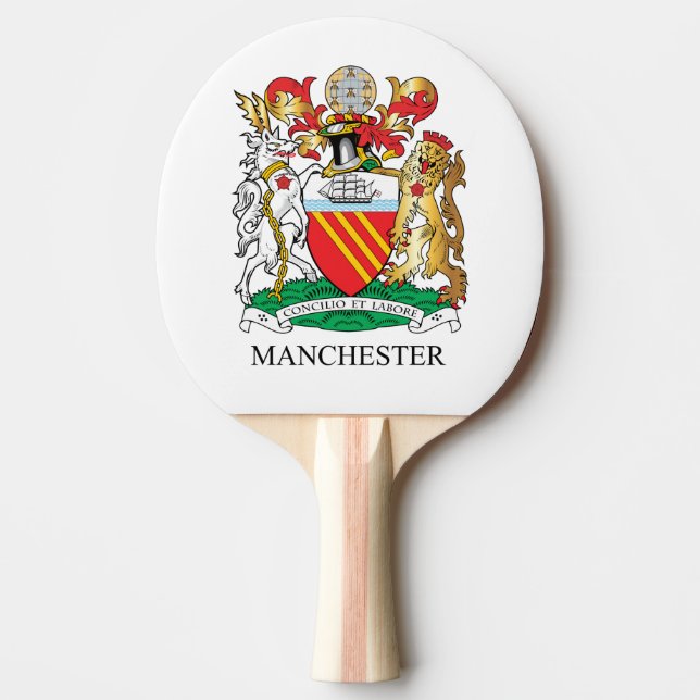 Manchester jackar om arm pingisracket (Framsidan)