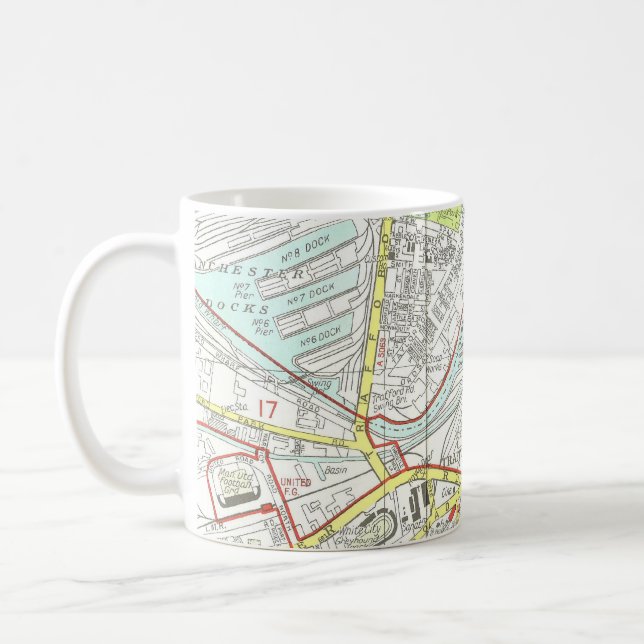 Manchester karta kaffemugg (Vänster)