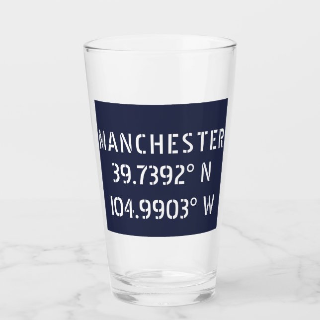 Manchester Latitude Longitud Glaskopp (Framsida)