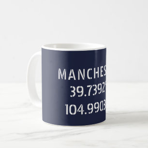 Manchester Latitude Longitud Kaffemugg