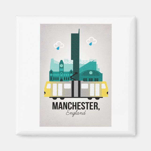 Manchester med spårvagn magnet (Framsidan)