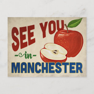 Manchester New Hampshire Apple - Vintage resor Vykort