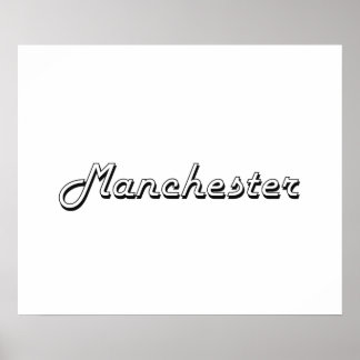 Manchester New Hampshire Classic Retro Design Poster