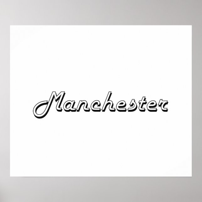 Manchester New Hampshire Classic Retro Design Poster (Framsidan)