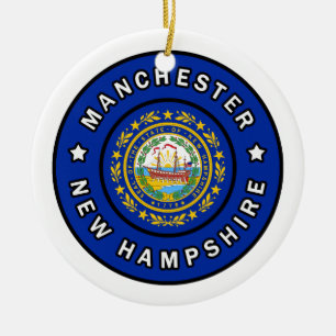 Manchester New Hampshire Julgransprydnad Keramik