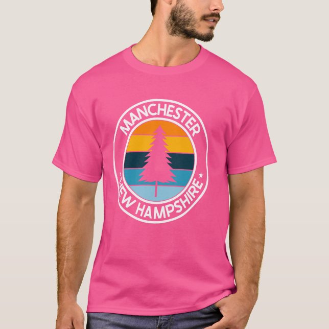 Manchester New Hampshire NH USA City Pride Retro S T Shirt (Framsida)