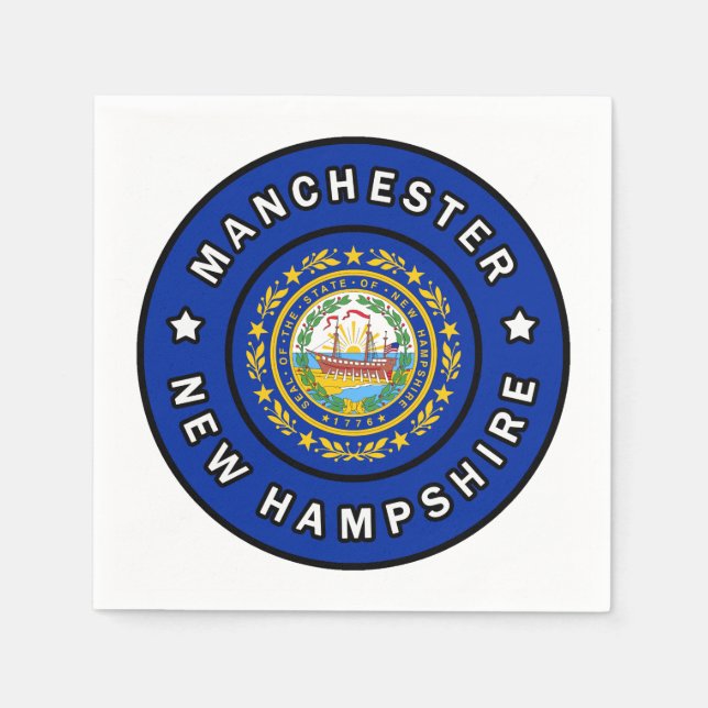 Manchester New Hampshire Pappersservett (Framsidan)