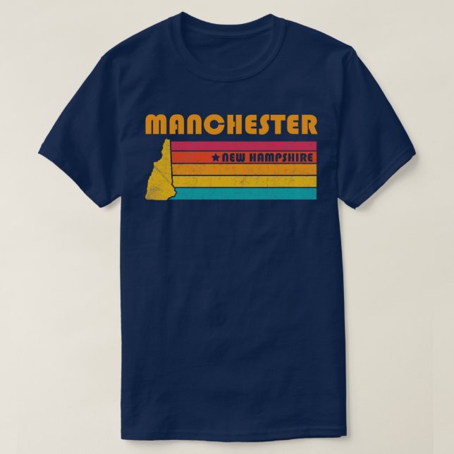 Manchester New Hampshire Vintage Distress Souven T Shirt (Design framsida)