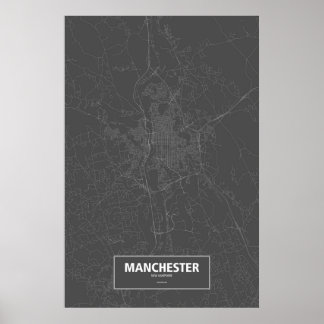 Manchester, New Hampshire (vit på svart) Poster