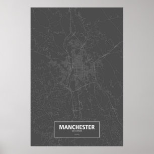 Manchester, New Hampshire (vit på svart) Poster