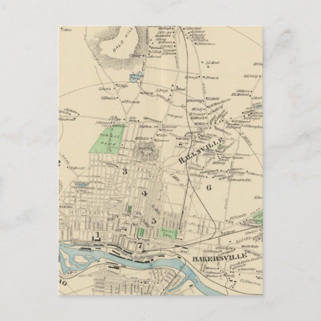 Manchester, NH-stad, stad Vykort (Framsida)