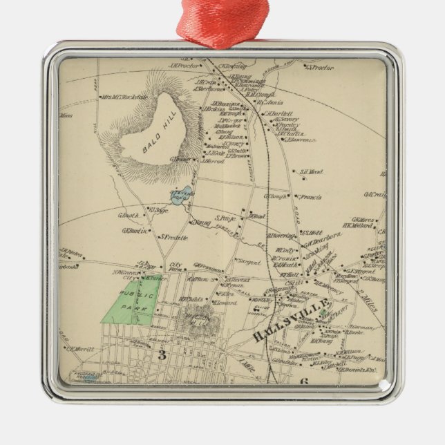 Manchester NH-stad, town Julgransprydnad Metall (Framsidan)