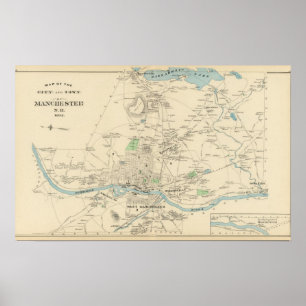 Manchester NH-stad, town Poster