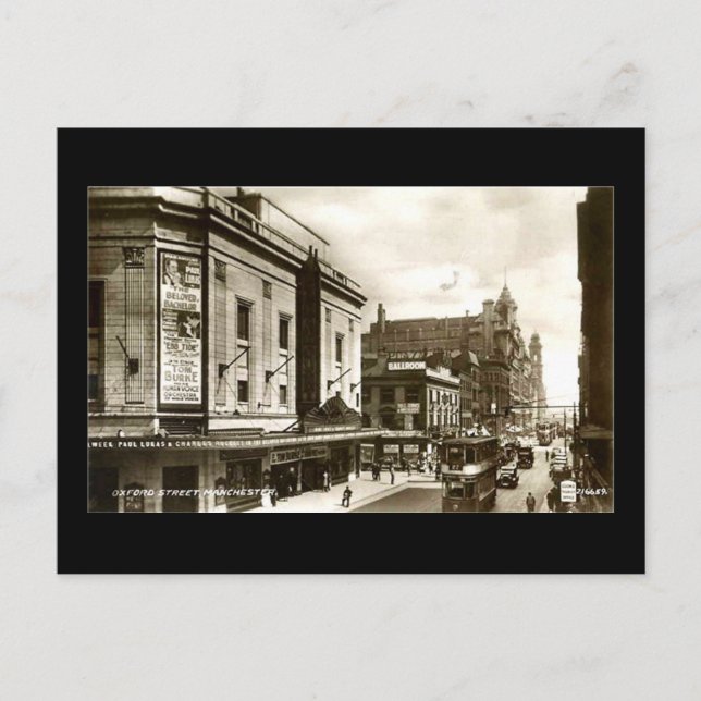 Manchester, Oxford Street, 1937 Vykort (Framsida)