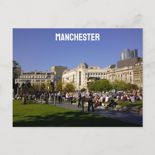 Manchester Piccadily Gardens Vykort (Framsida)