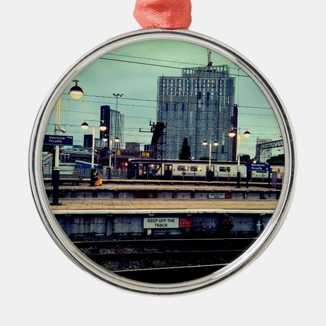 Manchester station view julgransprydnad metall (Framsidan)