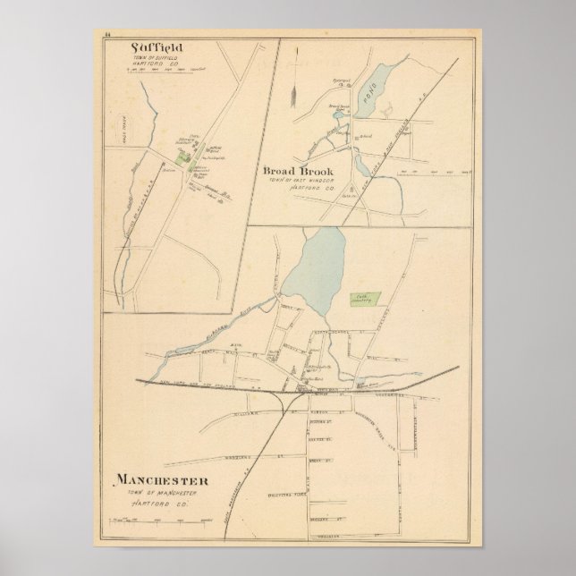 Manchester, Suffield, Broad Brook Poster (Framsidan)