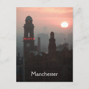 Manchester Sunset Postcard Vykort