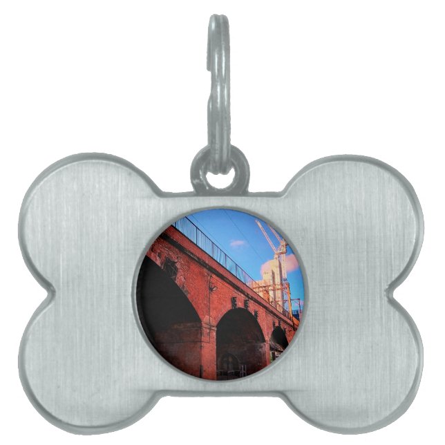 Manchester, tåg bridge ID-bricka husdjur (Framsidan)