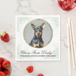 Manchester Terrier Bröllop Napkins With Hundar Pho Pappersservett