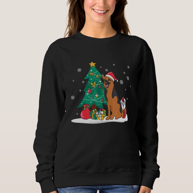 Manchester Terrier Christmas Tree Light Pajama Dog T Shirt (Framsida)
