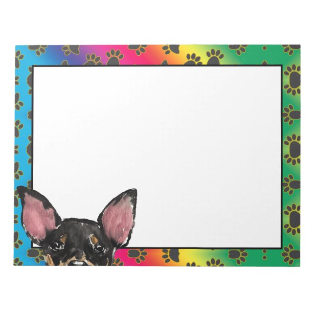 Manchester Terrier färglös hund mönster Anteckningsblock (Framsida)