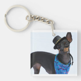 Manchester Terrier Happency Keychain Festive