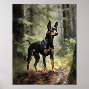 Manchester Terrier Hund Art Print Poster