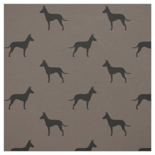 Manchester Terrier Hundras Silhuetter Mönstrad Tyg