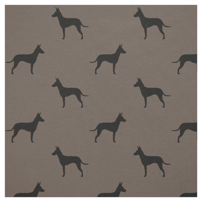 Manchester Terrier Hundras Silhuetter Mönstrad Tyg (Provkarta)