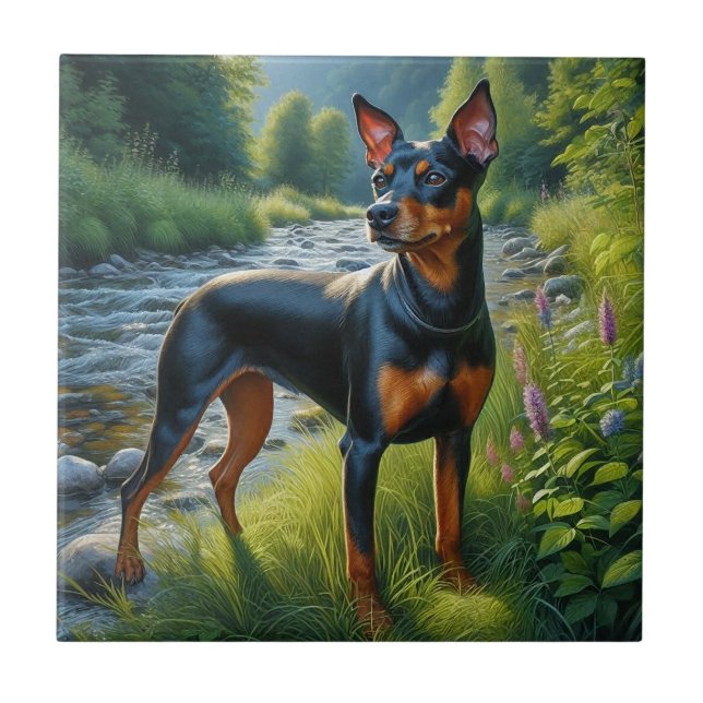 Manchester Terrier Kakelplatta (Framsidan)