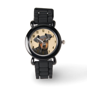 Manchester Terrier-målning Original djurkonst Armbandsur