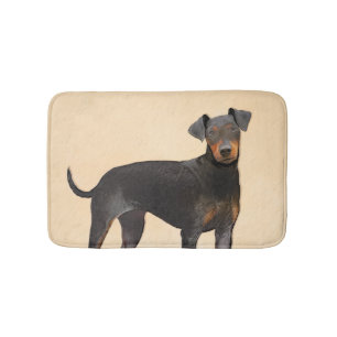 Manchester Terrier-målning Original djurkonst Badrumsmatta