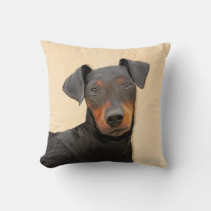 Manchester Terrier-målning Original djurkonst Kudde