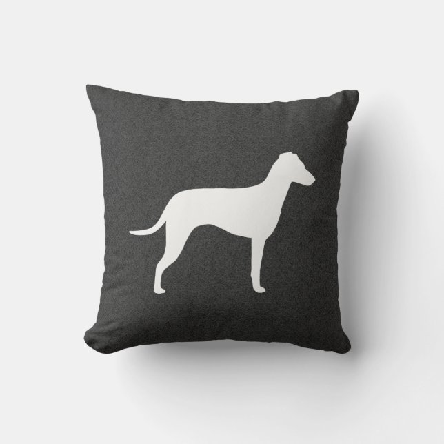 Manchester Terrier med Natural Öron Silhouette Kudde (Framsida)