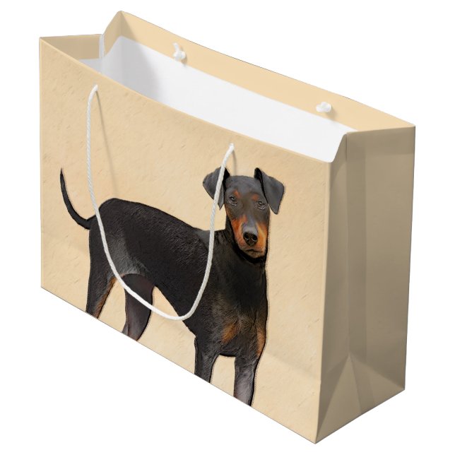 Manchester Terrier Painting Original Animal Art (Framsidan Vinklad)