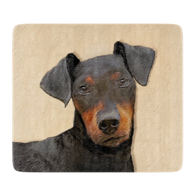 Manchester Terrier Painting Original Animal Art (Framsidan)