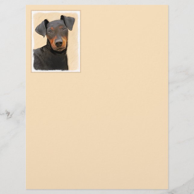 Manchester Terrier Painting Original Animal Art (Framsida)