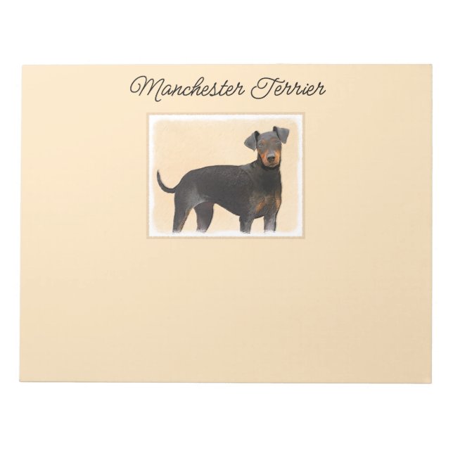 Manchester Terrier Painting Original Animal Art Anteckningsblock (Framsida)